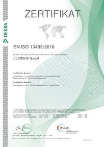 Zertifikat EN ISO 13485