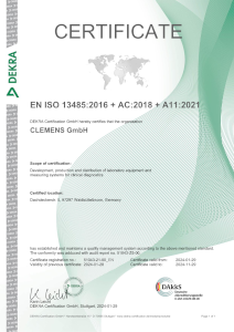 Certificate EN ISO 13485